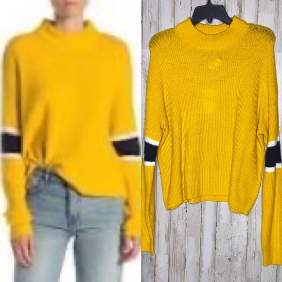 John + Jenn Sweaters - John & Jenn Varsity Stripe Mock Pullover Sweater